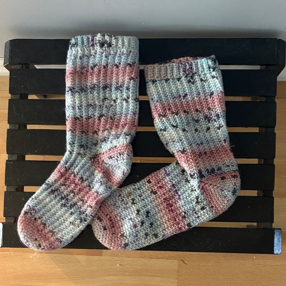 Multicolor Crochet Slipper Socks
